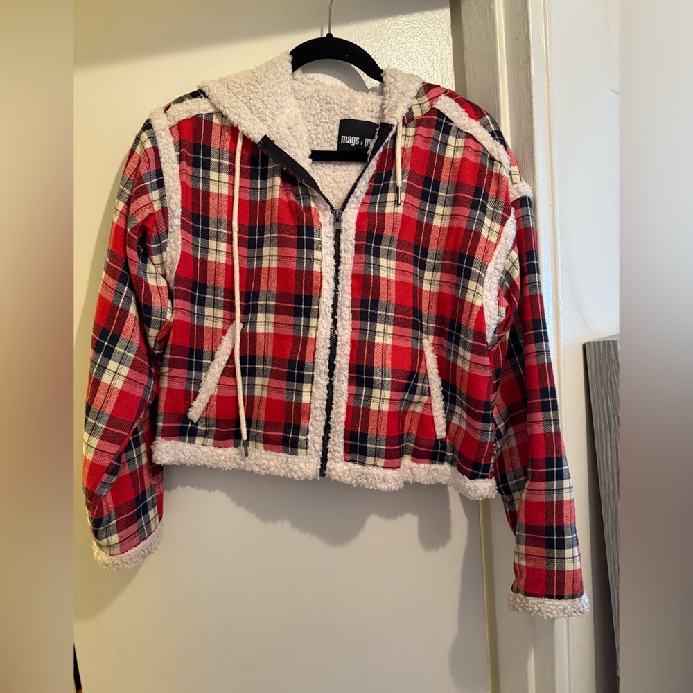 Plaid Red Jacket with Sherpa Lining